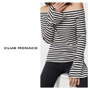 Club Monaco Striped Bell Sleeve Top